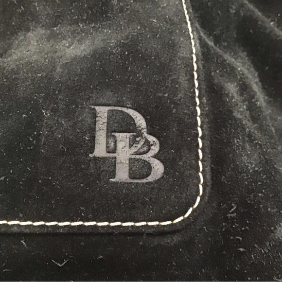 EUC  Dooney and Bourke Black Suede Belvedere Lock Hobo Shoulder Bag - Picture 11 of 12